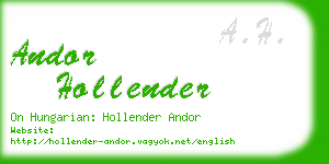 andor hollender business card